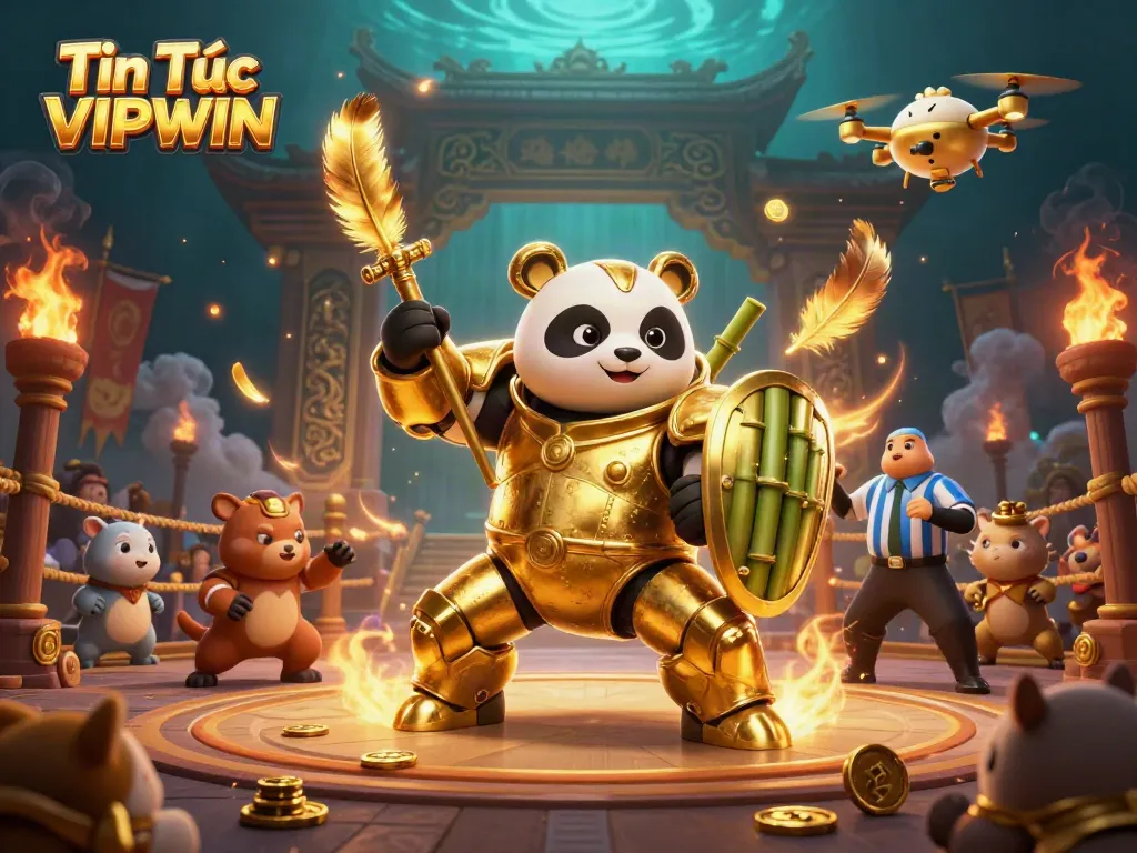 Experience the excitement of Tin Tức VIPWIN with our vibrant 3D casino-themed arena illustration showcasing action and fun.