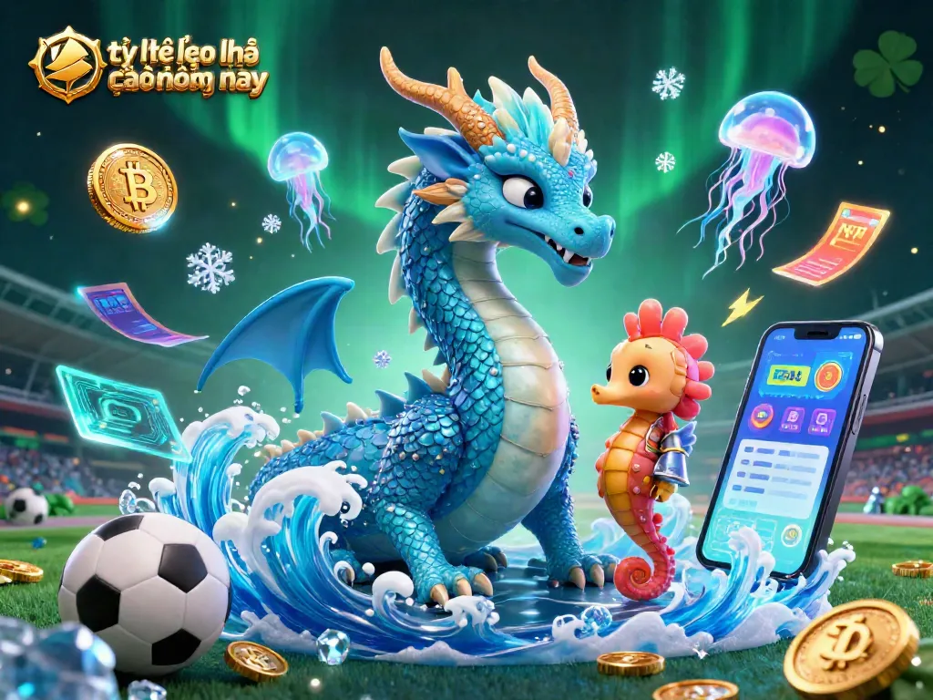 Engaging illustration representing tỷ lệ kèo nhà cái hôm nay with a vibrant sports theme and dynamic gambling elements.